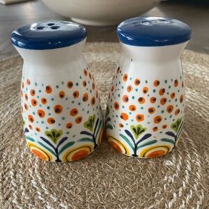 Colorful ceramic salt & pepper shakers